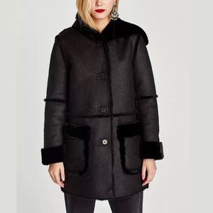 *NWT Zara Faux Fur Reversible Coat